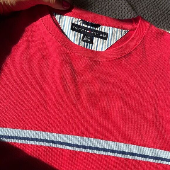 Tommy Hilfiger 90s Pique Cotton Crewneck Shirt XL NWOT – Retro Preppy Polo Style - Picture 10 of 11